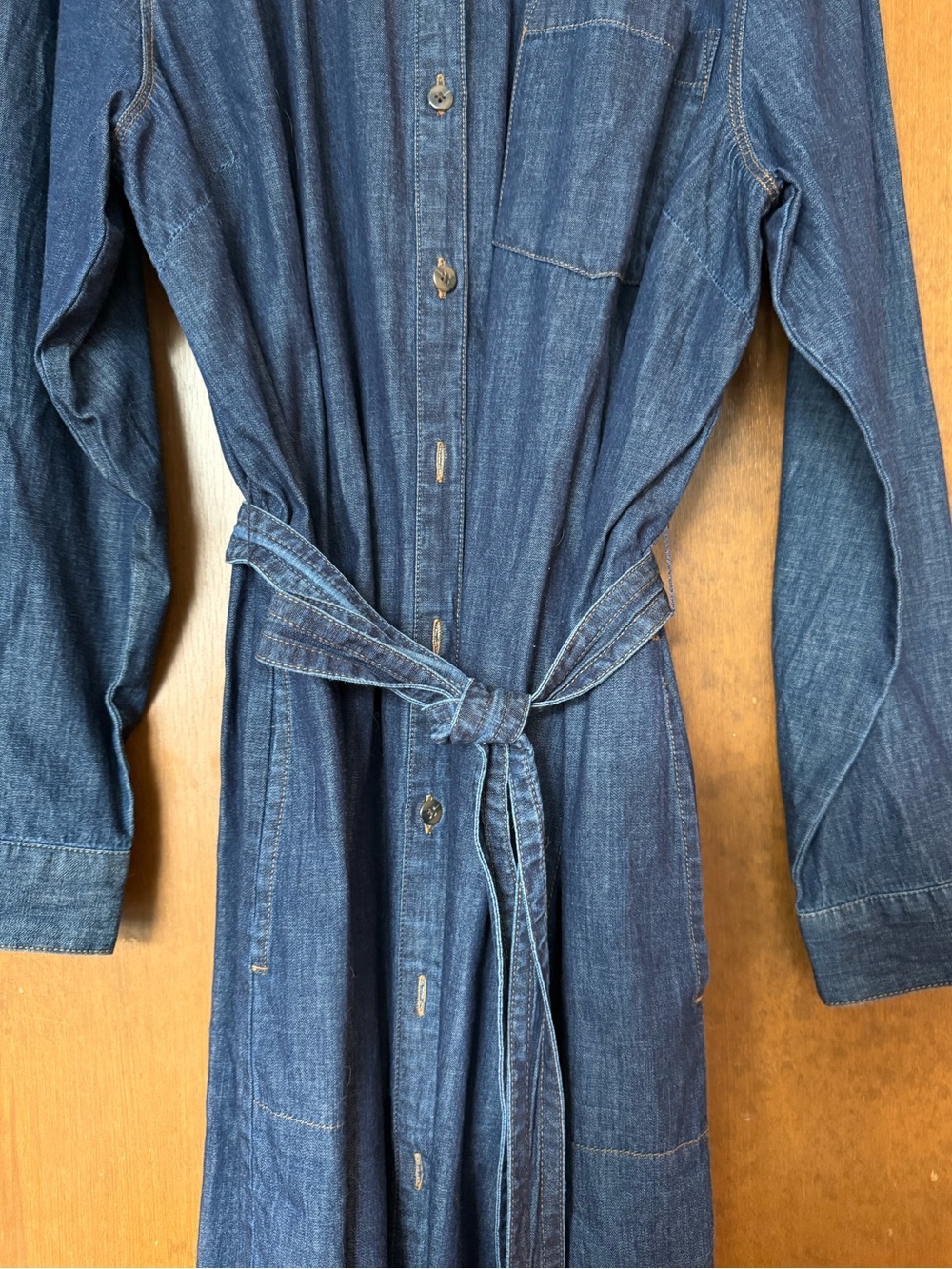 J Jill Indigo Belted Shirt dress, Large, NWT - Picture 14 of 16